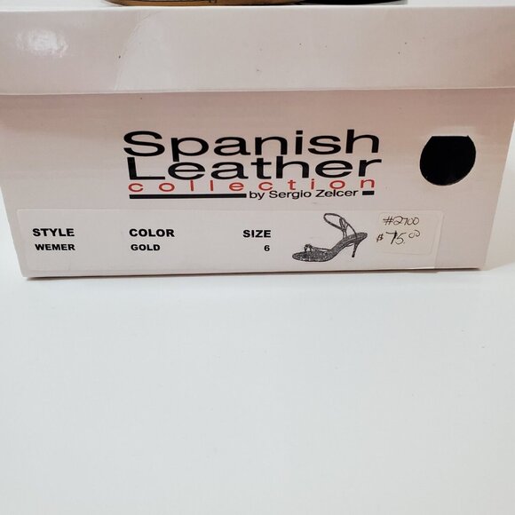 Spanish Leather Collection By Sergio Zelcer Women's Shoes Golde Size 6 - Picture 4 of 10